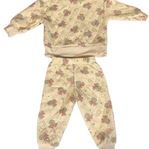 Disneys Jr Minnie Baby Sweatshirt Sweatpants Outfit Size 12 Mths Quilted Cuffed